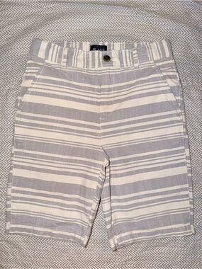 The Children’s Place Boys Gray & White Striped Linen Look Shorts
